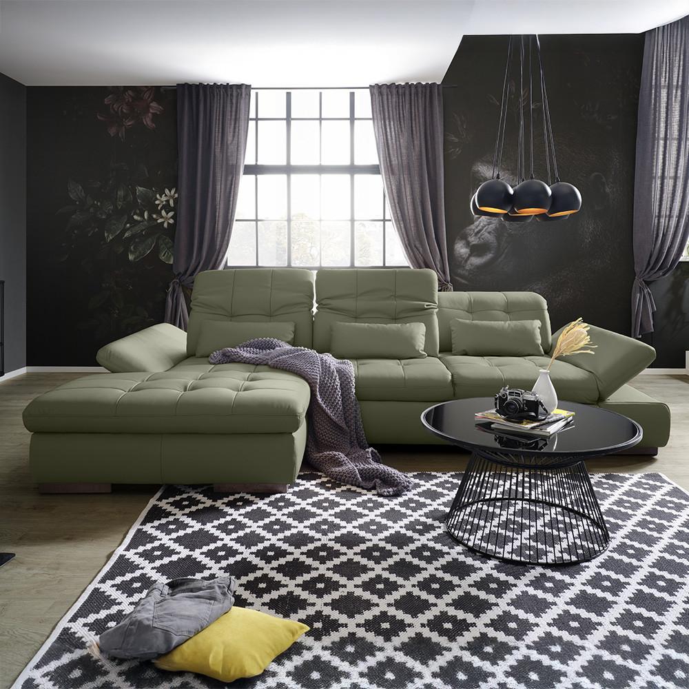 Rohová sedačka SANFINO, levá, antracitová pravá kůže - barvy chromu/antracitová, Konvenční, kov/kůže (199/79-96/305cm) - Premium Living
