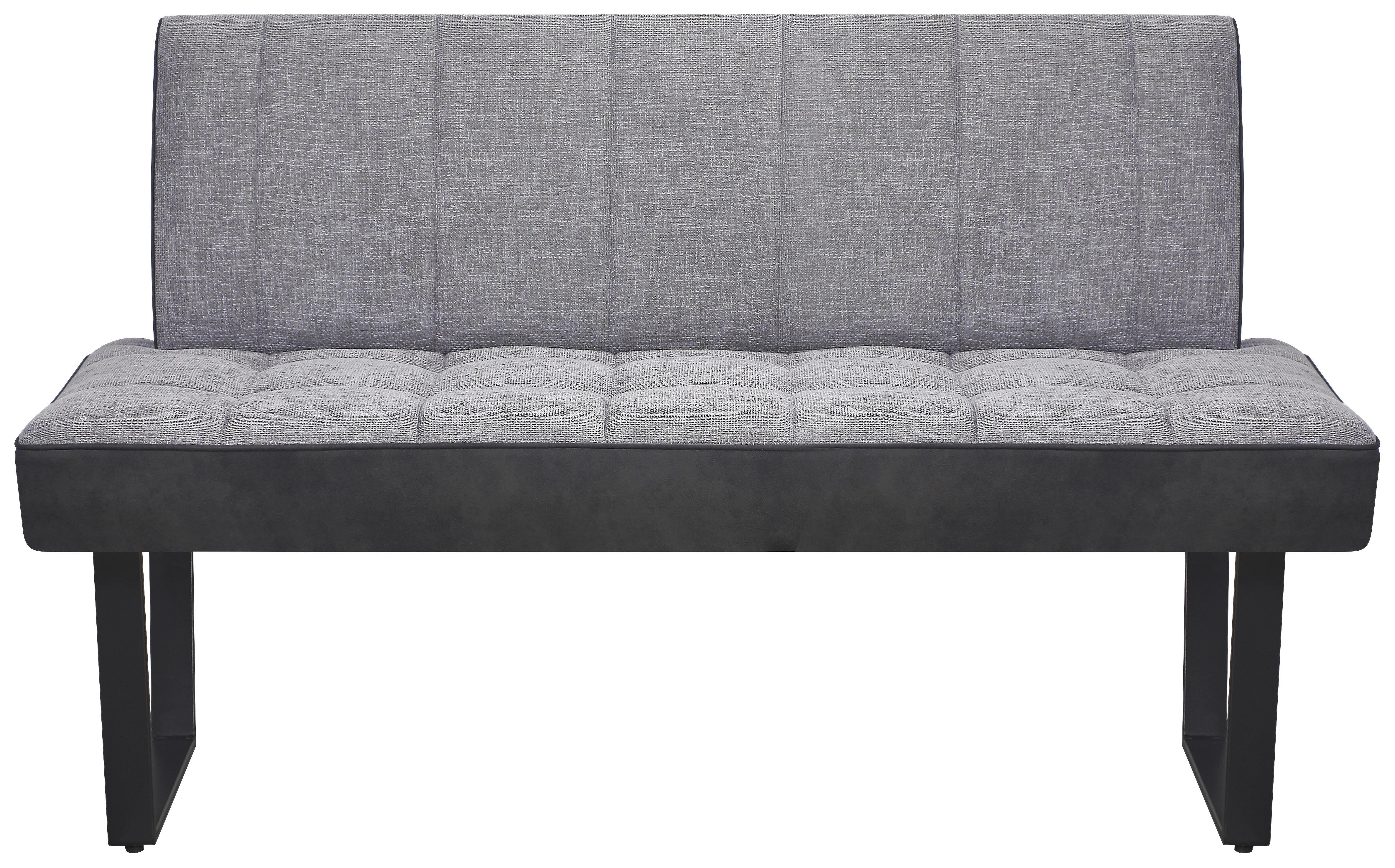 Sitzbank Pag - Hellgrau/Schwarz, KONVENTIONELL, Textil/Metall (140/86/70cm) - MID.YOU