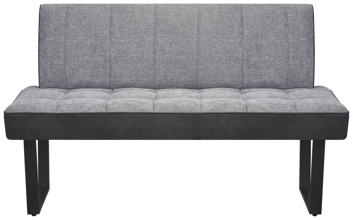 Sitzbank Pag - Hellgrau/Schwarz, KONVENTIONELL, Textil/Metall (140/86/70cm) - MID.YOU