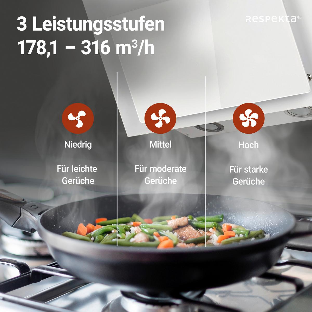Kopffreihaube Respekta Kala Metall/Glas Weiß B: 59,5 cm - Weiß, Trend, Glas/Metall (59,5/68,1-101,1/30cm) - Respekta