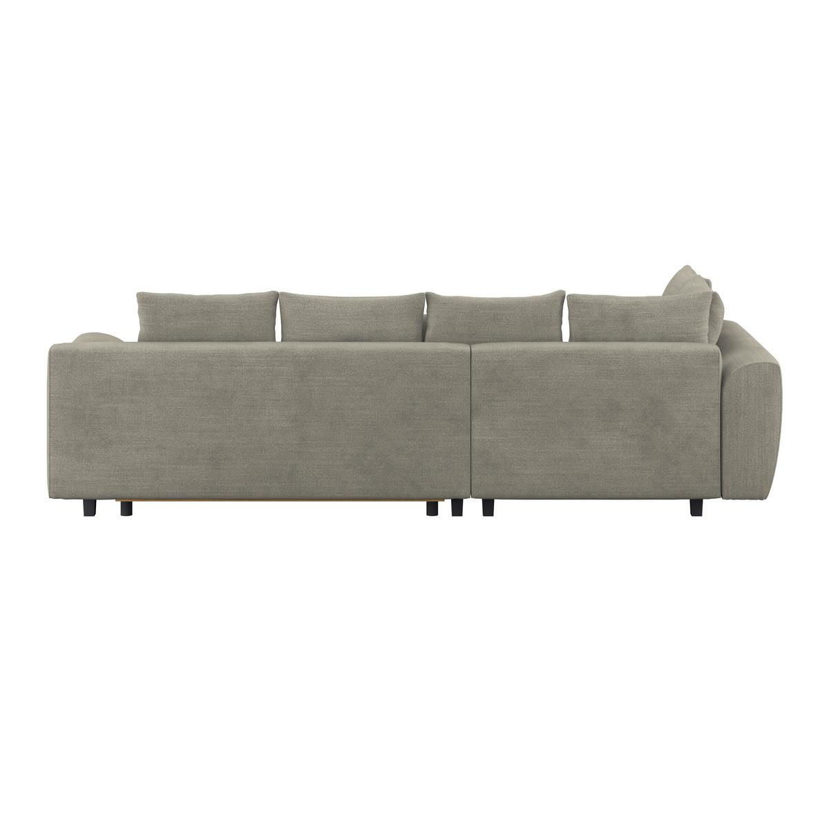 Ecksofa Mit Schlaffunktion Mendoza New Chenille 197x309cm - Sandfarben/Schwarz, KONVENTIONELL, Textil (197/309cm) - Ondega