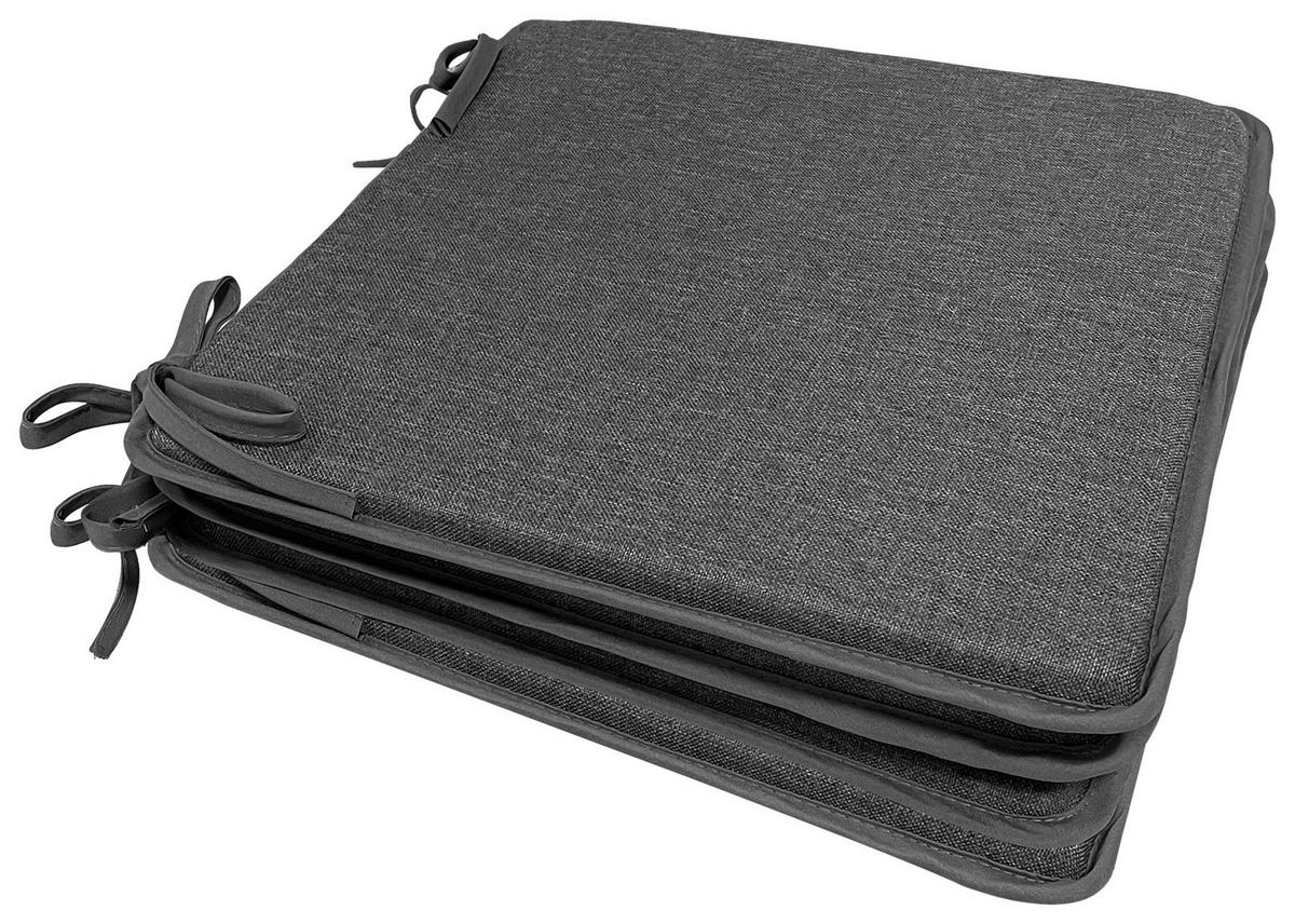 Sitzkissen Xenia - 4er Pack - Anthrazit, MODERN, Textil (36/36/2cm) - Luca Bessoni