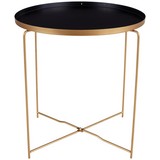 Beistelltisch Queens D: 47 cm Schwarz - Goldfarben/Schwarz, MODERN, Metall (47/48cm) - Luca Bessoni