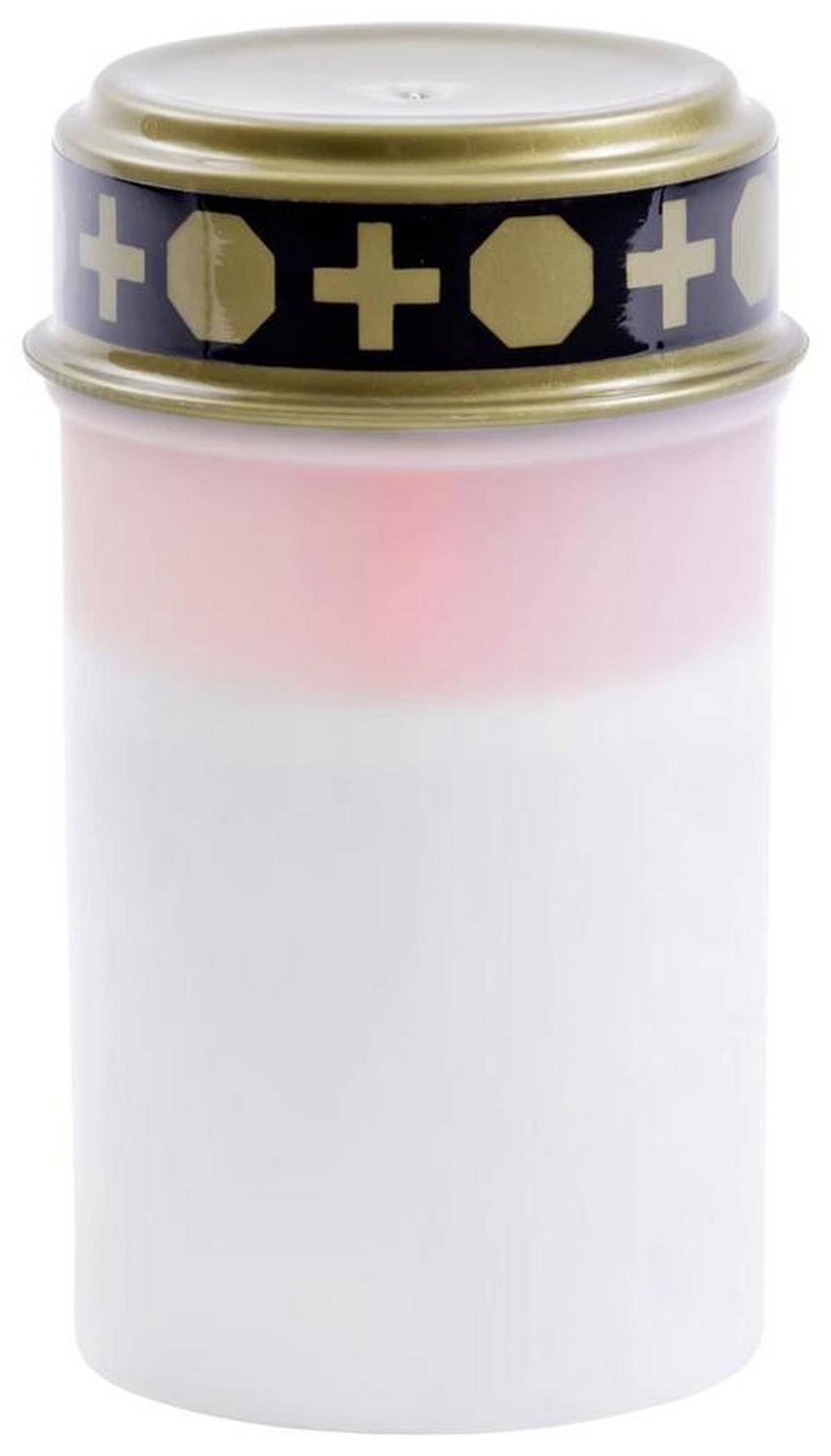 Grabkerze Led Roxanne Weiß oder Rot, Ø/H: 7,5/12,5 cm - Rot/Weiß, Basics, Kunststoff (7,5/12,5cm)