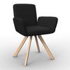 Židle s podučkami Mairo, MAIRO - černá/barvy buku, Moderní, dřevo/textil (66/62/91cm) - Bessagi Home