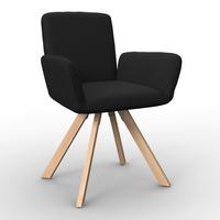 Židle s podučkami Mairo, MAIRO - černá/barvy buku, Moderní, dřevo/textil (66/62/91cm) - Bessagi Home