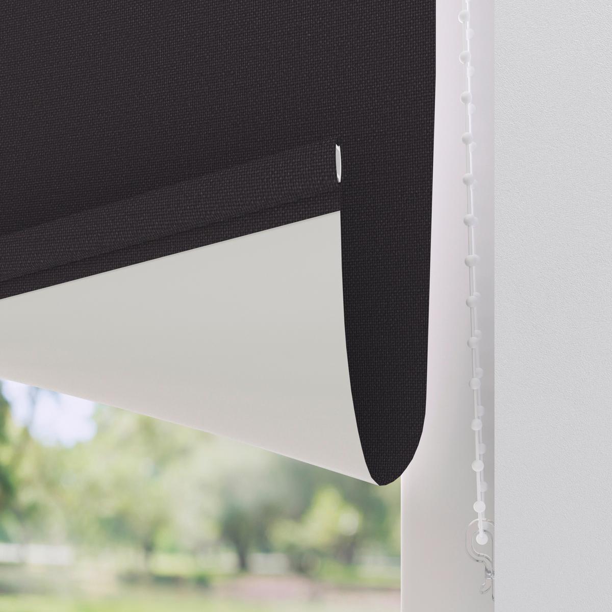 Verdunkelungsrollo 240x190 Cm Mit Kettenzug - Schwarz, Design, Textil (240/190cm)
