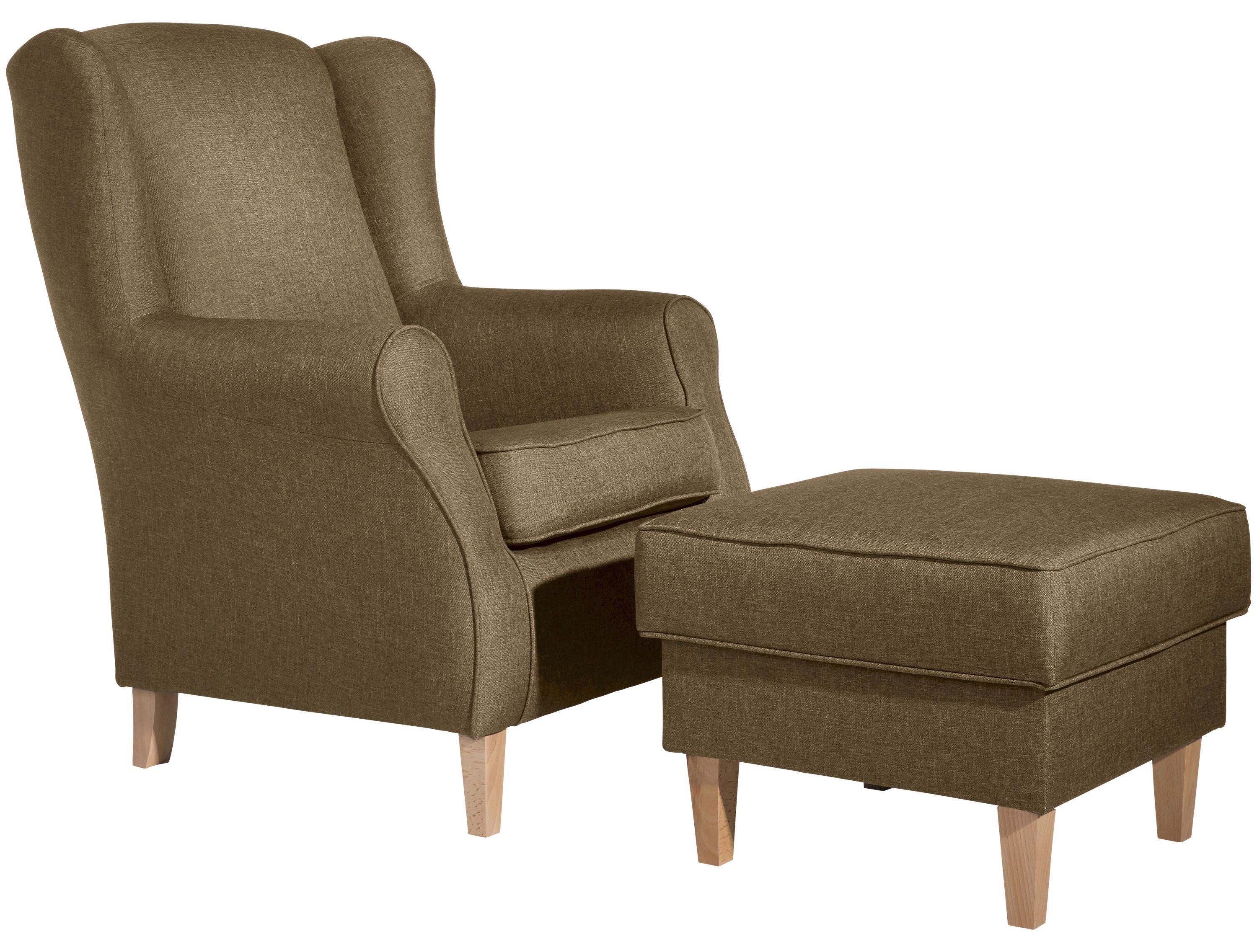 Hocker Lorris - Sandfarben/Buchefarben, Design, Textil (53/45/53cm) - Max Winzer