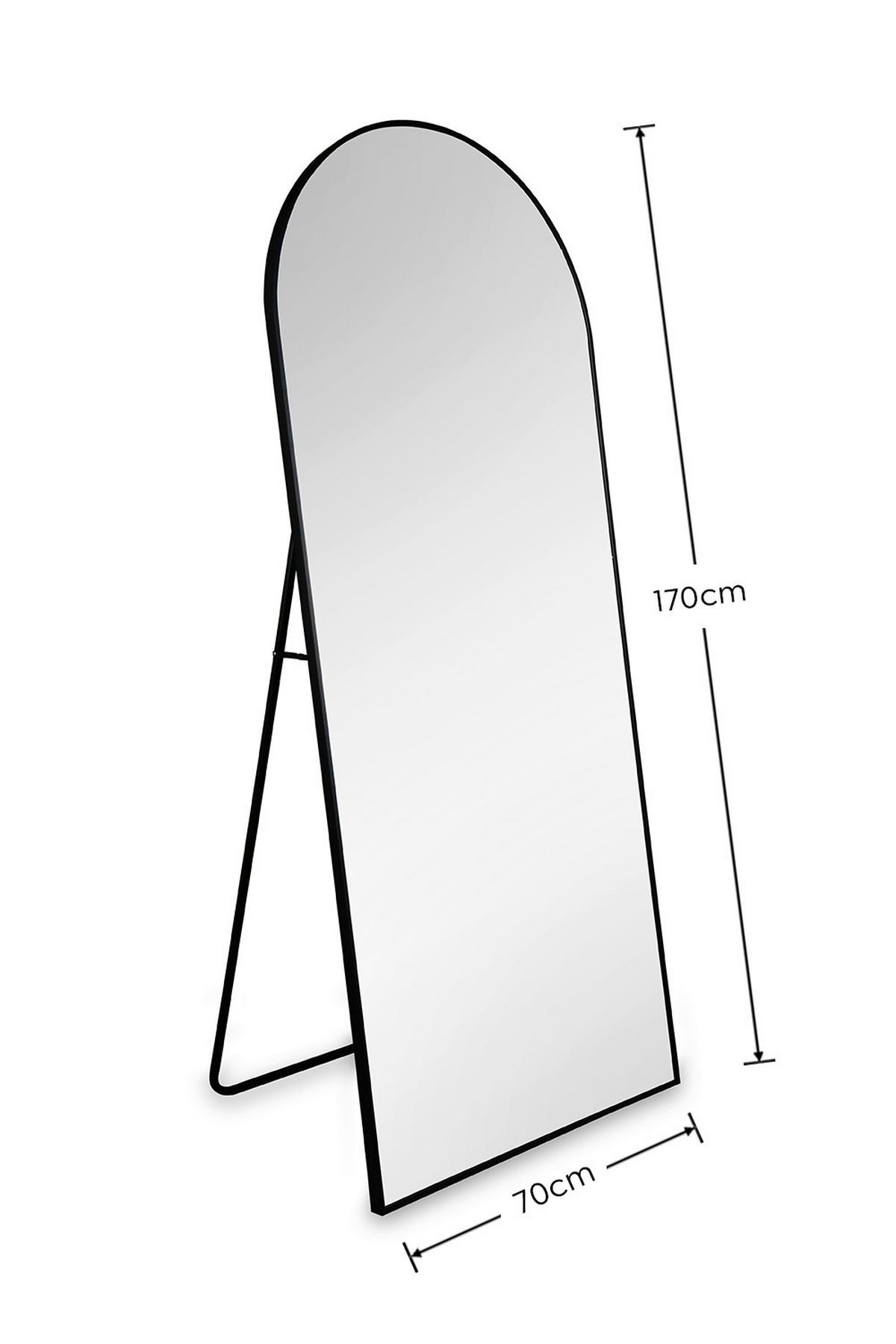 STOJACIE ZRKADLO BRITT - čierna, Modern, kov/sklo (70/170cm) - Mömax