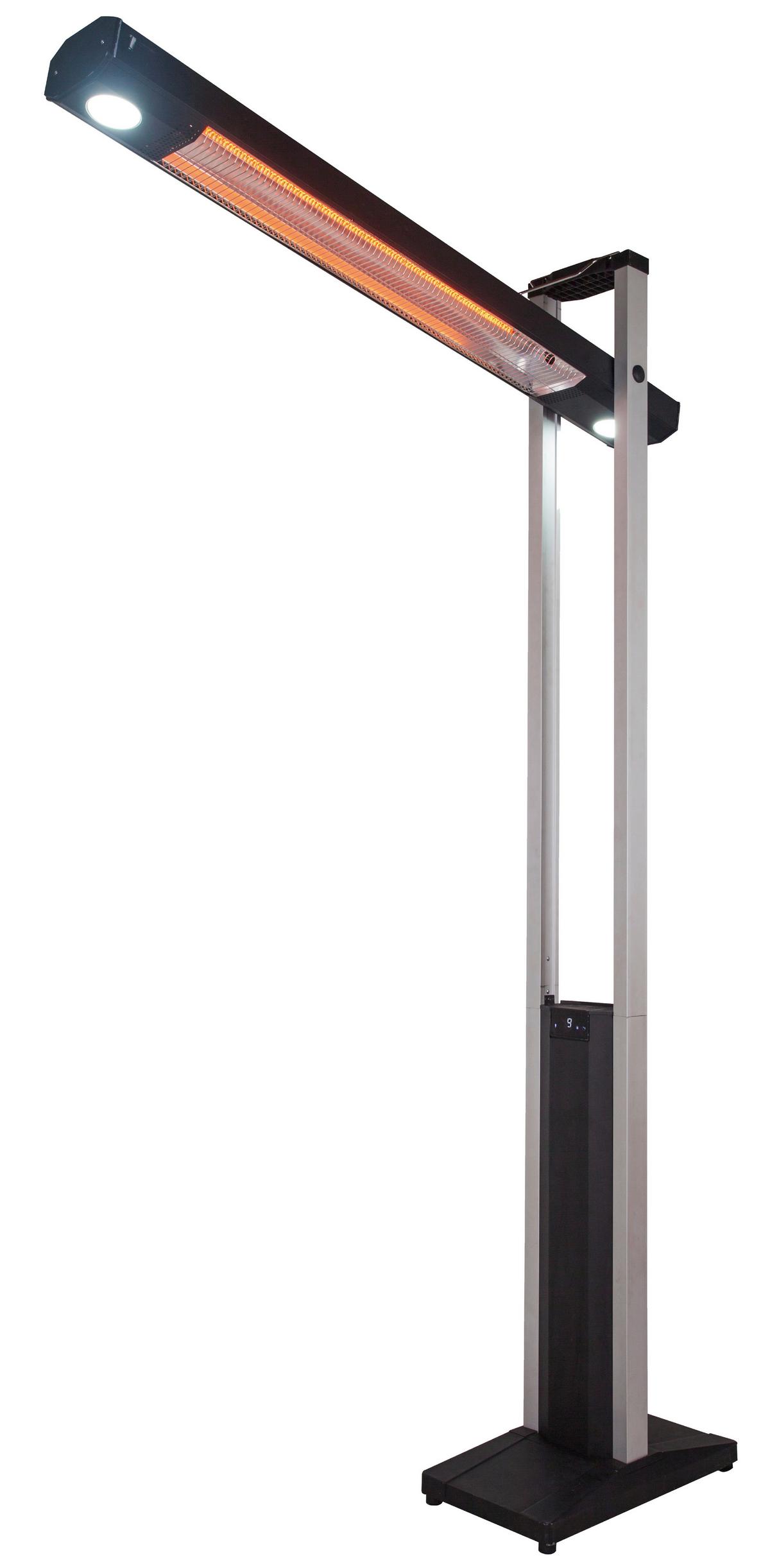 Stand-terrassenstrahler 1.800 W Deluxe Infrarot Auf Rollen - Edelstahlfarben/Schwarz, Basics, Kunststoff/Metall (33/204/51cm) - Silva Homeline