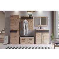Garderobe Grano Eichefarben/grau B: 244cm - Eichefarben/Grau, Trend, Holzwerkstoff (244/195/38cm)
