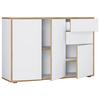Kommode Salia Weiß, Honigeiche Dekor B:110cm - Honigeiche/Schwarz, Design, Holzwerkstoff (110/74/33cm) - MID.YOU