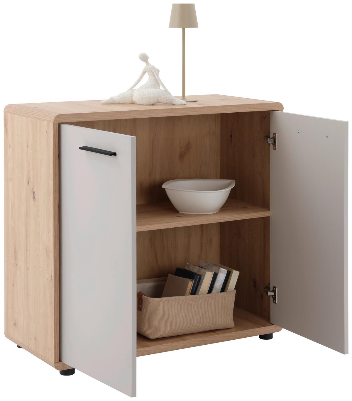 Komód Fontana Plus 89/87cm - kasmírszínű/Artisan tölgy, Modern, faalapú anyag (89,2/87/40cm)