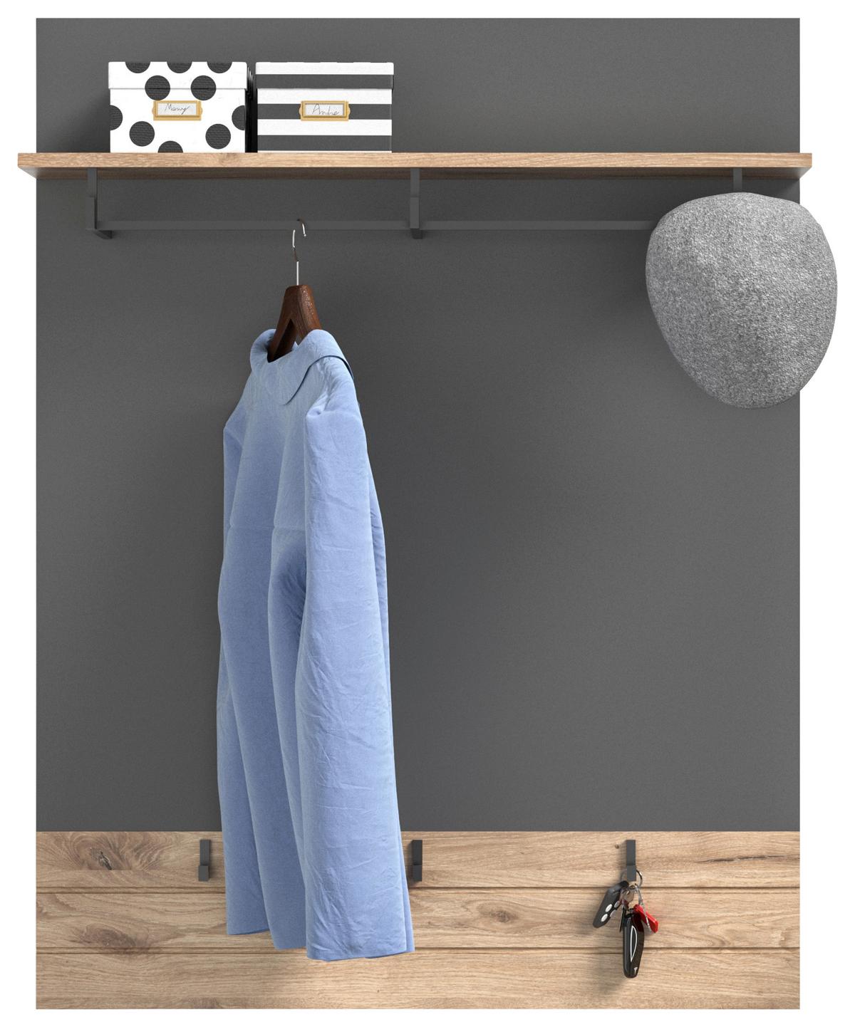 Mason B: 195 cm Nox Oak 4-teilig - Glas/Holzwerkstoff (195/200/38cm) - MID.YOU