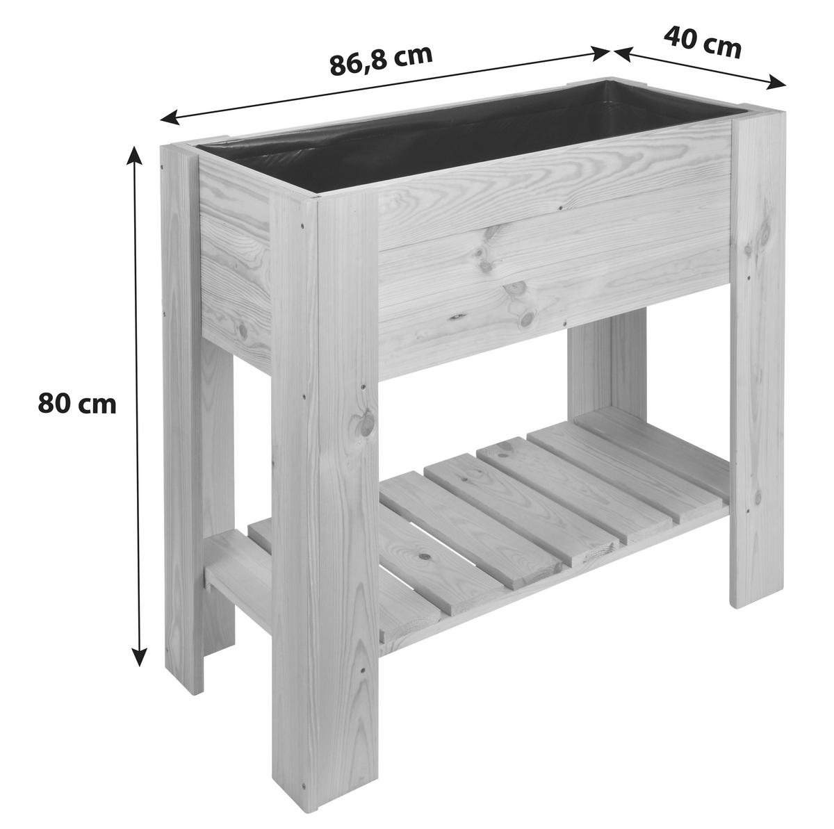 Hochbeet Kiefer mit Ablagefläche 86,8x40x80 cm - Naturfarben, MODERN, Holz (86,8/40/80cm) - Homezone