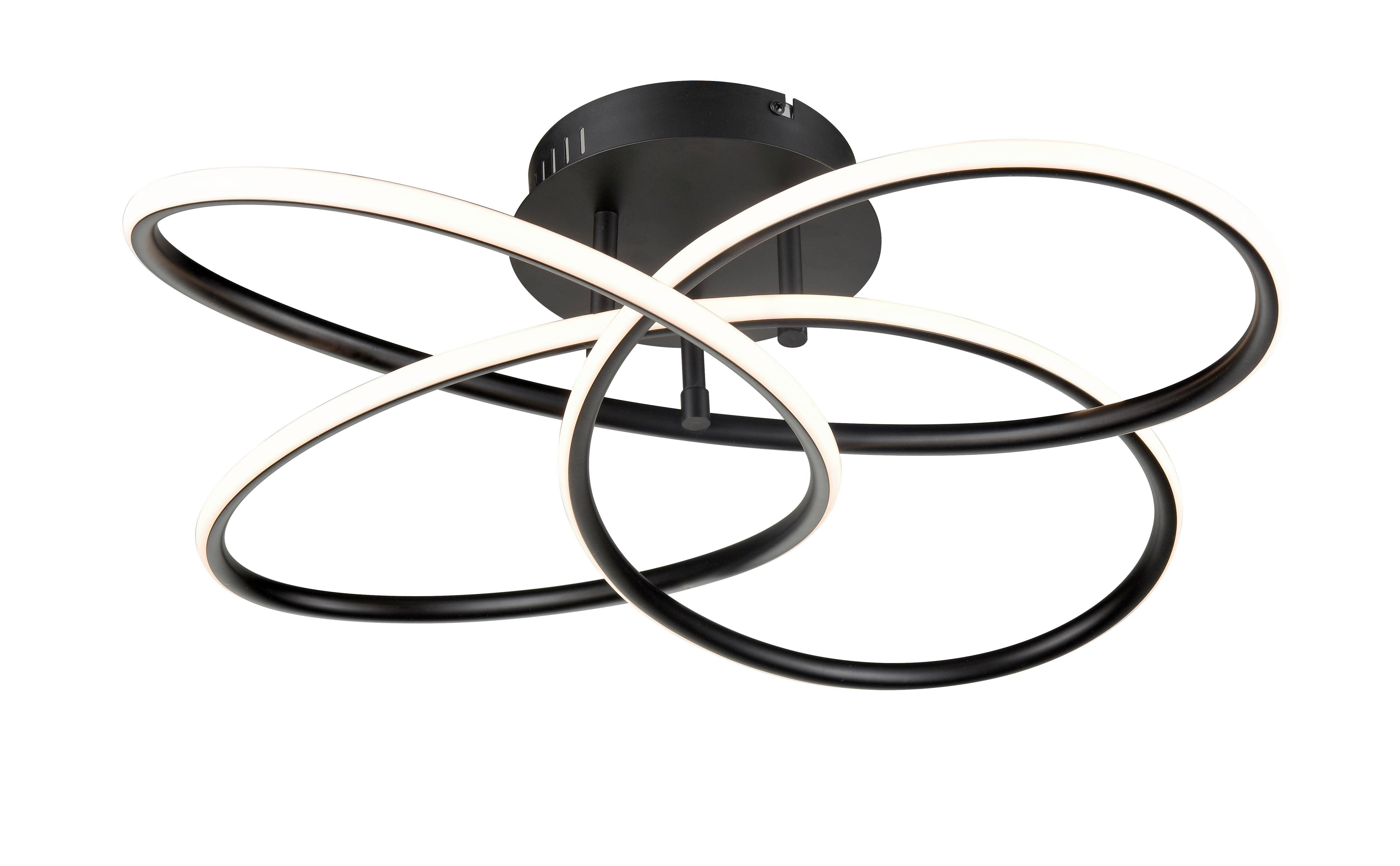 Stropní LED svítidlo Eri, Ø/V: 40/19cm, 24 Watt - černá, Romantický / Rustikální, kov/plast (40/19cm) - Premium Living