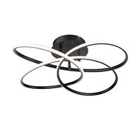 LED stropné svietidlo Eri, Ø/V: 40/19cm, 24 Watt - čierna, Romantik / Landhaus, kov/plast (40/19cm) - Premium Living