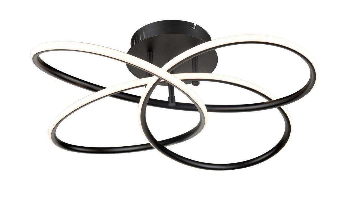 LED stropné svietidlo Eri, Ø/V: 40/19cm, 24 Watt - čierna, Romantik / Landhaus, kov/plast (40/19cm) - Premium Living