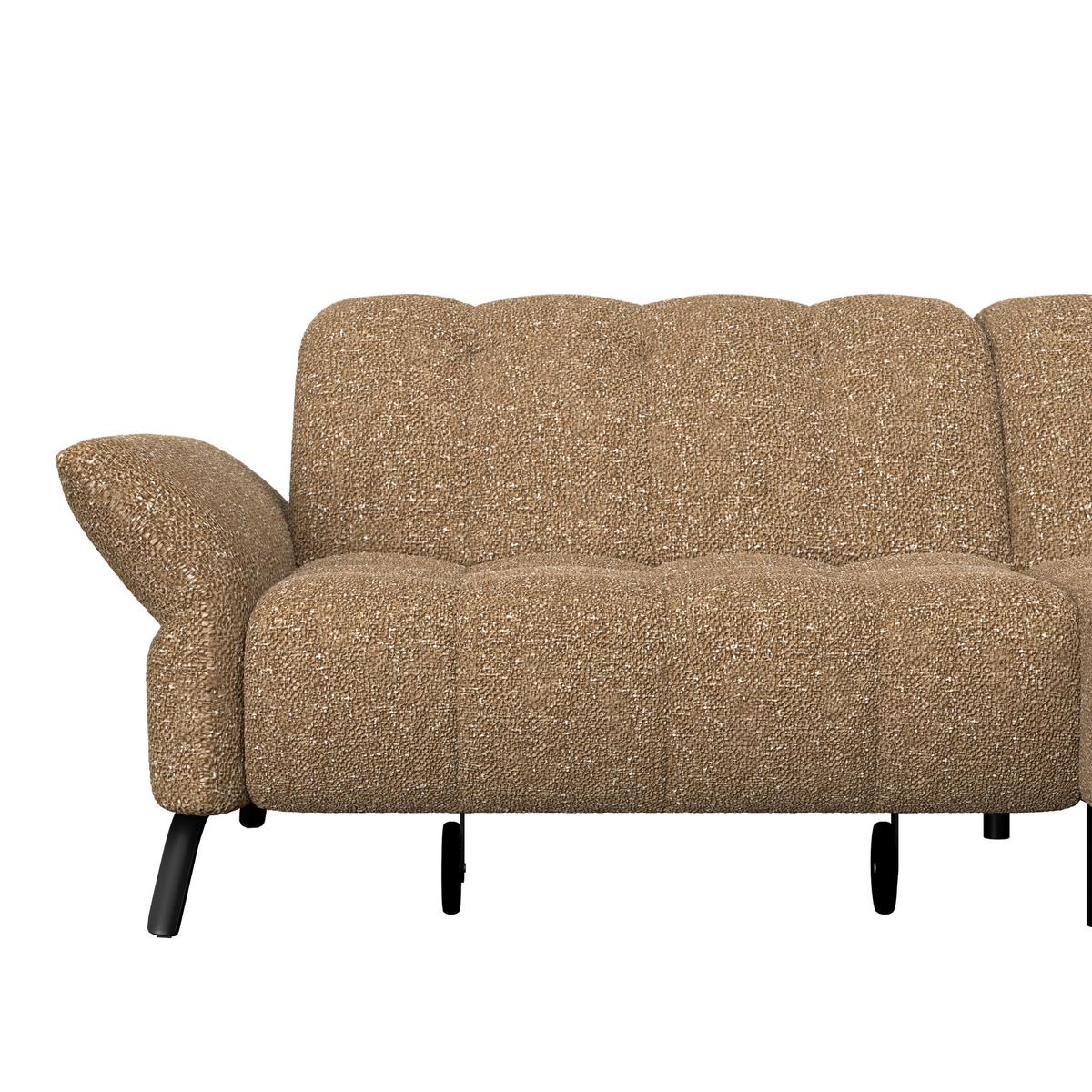 Ecksofa Coast Cognac B: 244-270 cm - Cognac/Schwarz, KONVENTIONELL, Holzwerkstoff/Textil (244/173cm)