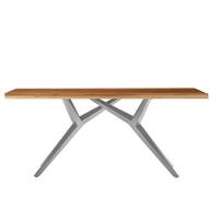 Esstisch Naturfarben /Silberfarben L: 220cm - Silberfarben/Naturfarben, MODERN, Holz/Metall (220/100/73cm) - MID.YOU