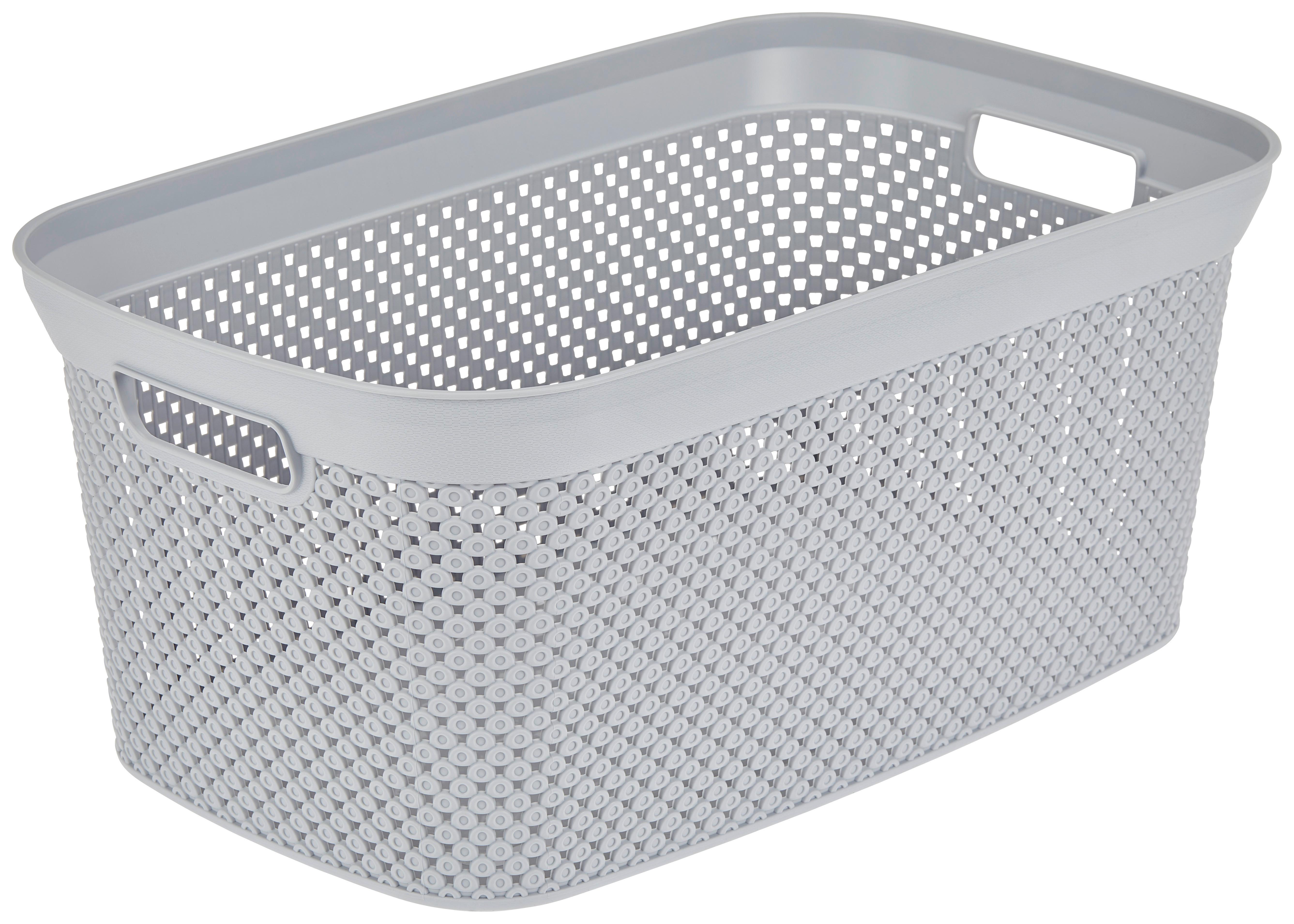 Wäschekorb Diamond Hellgrau, 54x33,5x23,4 cm - Grau, Basics, Kunststoff (54,3/33,5/23,4cm) - Luca Bessoni