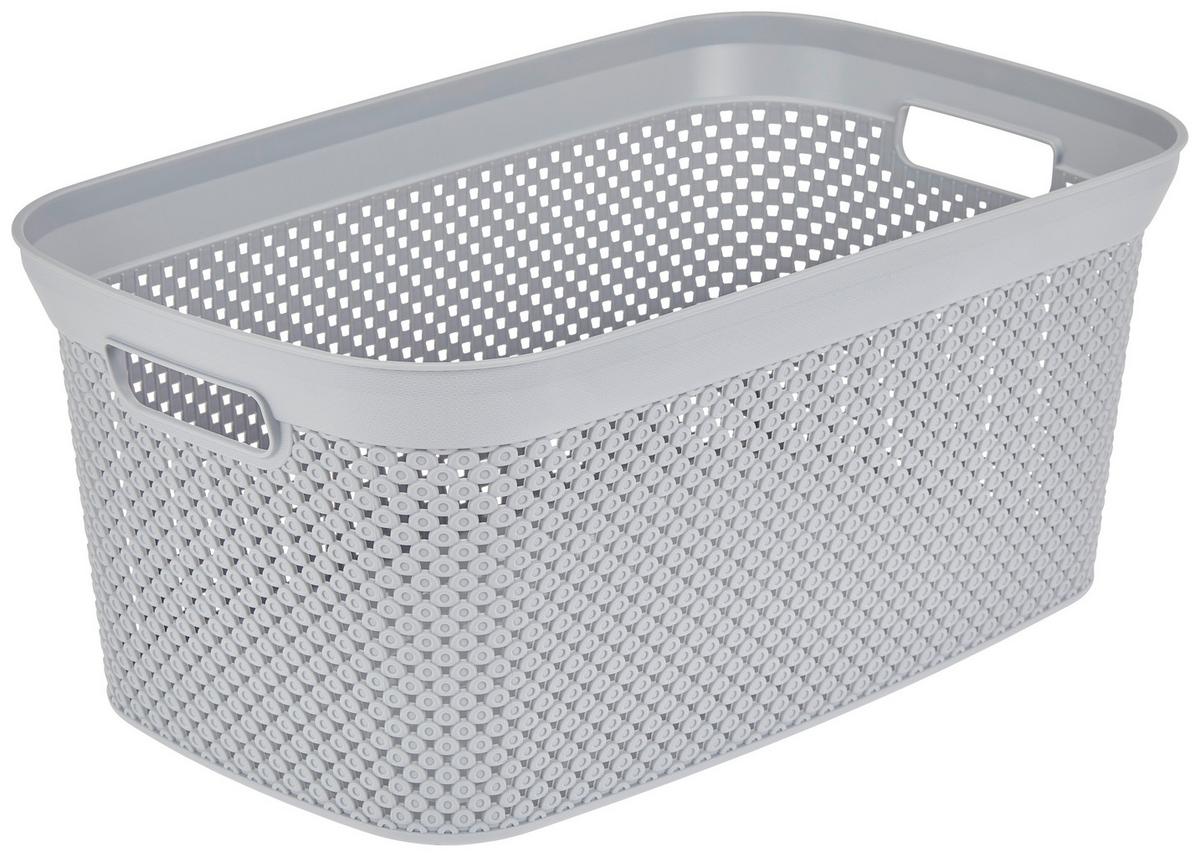 Wäschekorb Diamond Hellgrau, 54x33,5x23,4 cm - Grau, Basics, Kunststoff (54,3/33,5/23,4cm) - Luca Bessoni