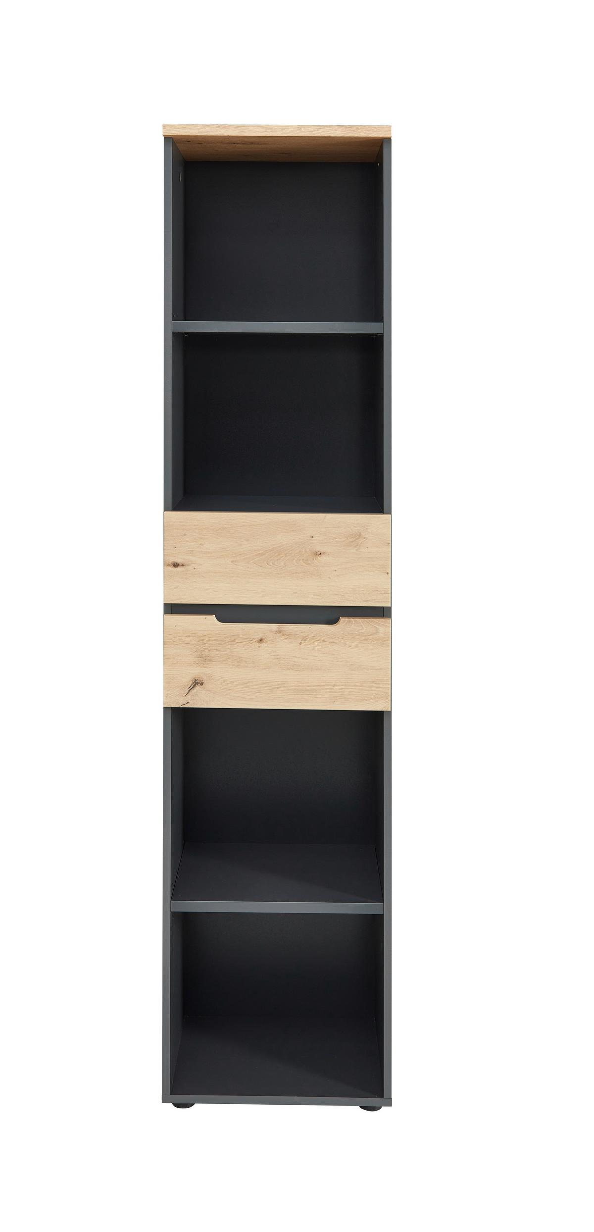 KOMBINÁCIA REGÁLOV MEMPHIS - grafitová/dub artisan, Modern, kompozitné drevo (45/197/38cm) - Premium Living