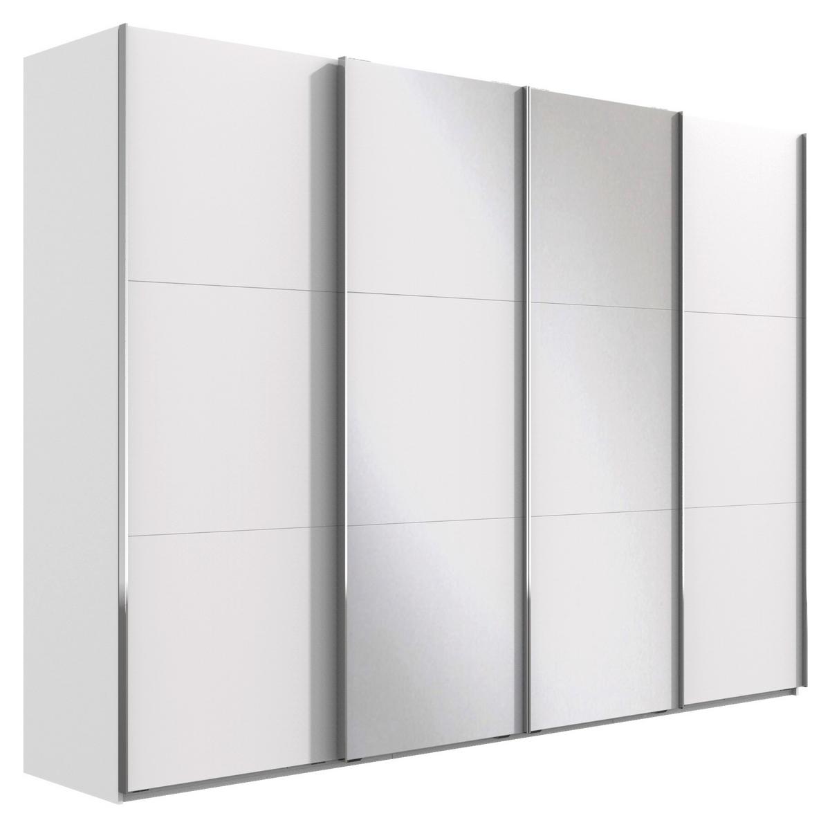 Schwebetürenschrank M. Spiegel 350cm Level 36a, Weiß - Weiß, Basics, Glas/Holzwerkstoff (350/216/65cm) - MID.YOU