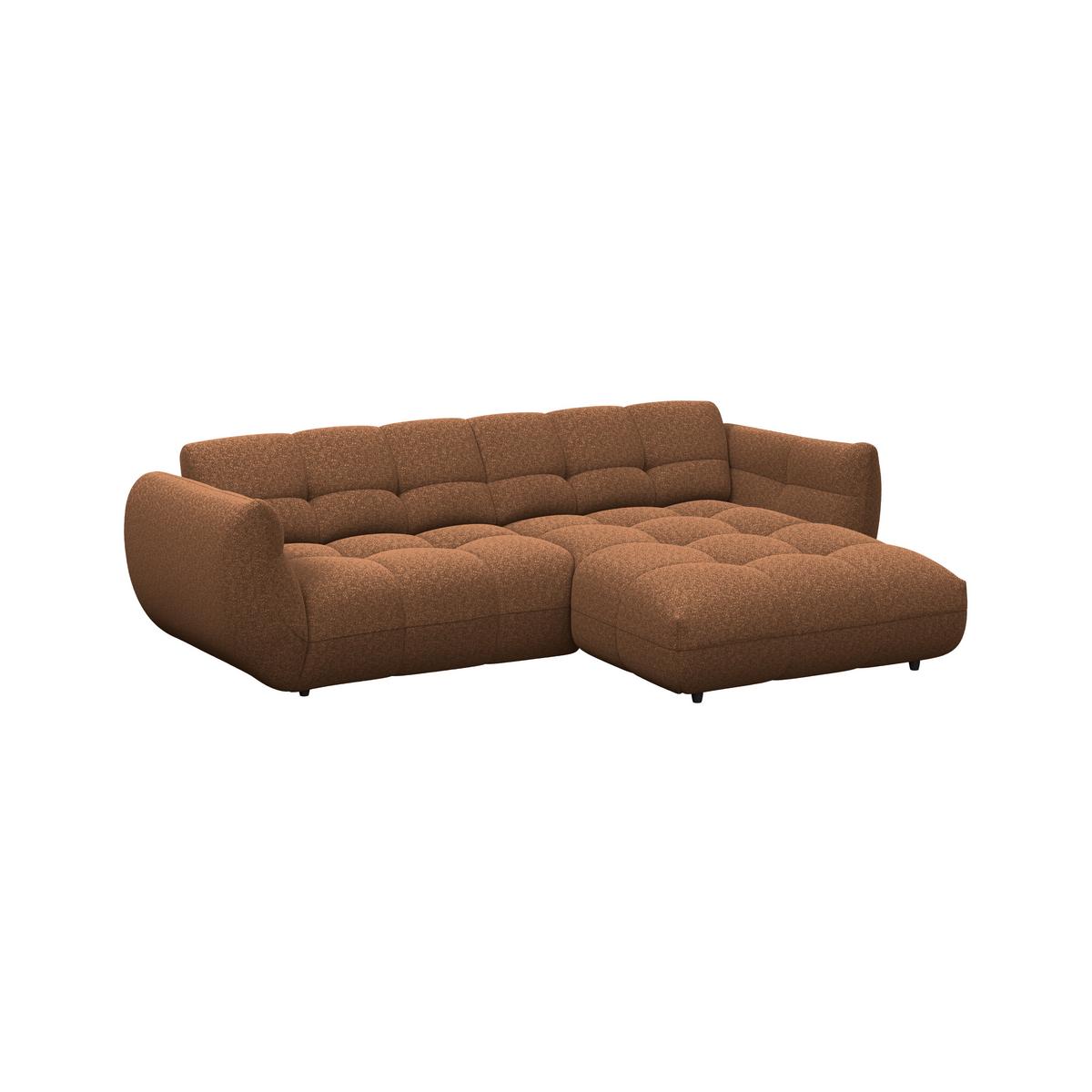 Ecksofa Panda Chenille terracotta, 280x178cm - Terracotta/Schwarz, Trend, Textil (280/178cm)