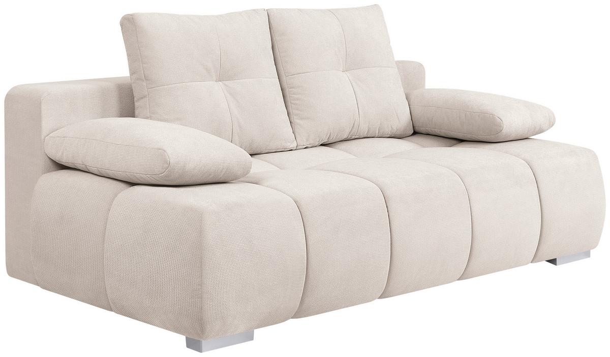 Boxspringová pohovka BUBBLE, krémová - čierna/krémová, Trend, kompozitné drevo/textil (206/90/105cm) - Luca Bessoni