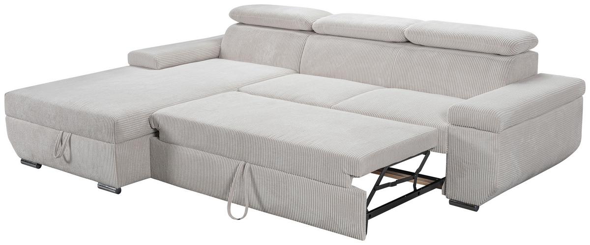 Sofa Lars Beige, Lf: 146x240 Cm - Chromfarben/Creme, Basics, Textil (189/268cm) - Livetastic