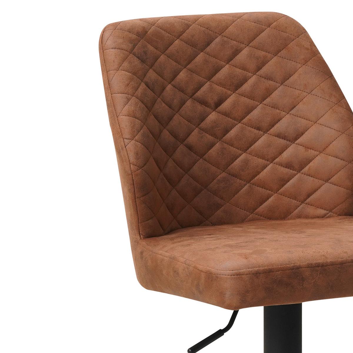 Barhocker-set Grayson - Cognac/Schwarz, KONVENTIONELL, Textil/Metall (42/114/52cm) - MID.YOU