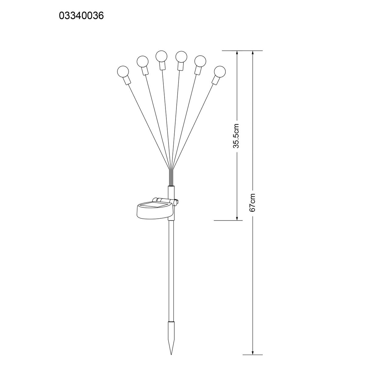 Solarleuchte Kalinda - Edelstahlfarben/Weiß, Basics, Kunststoff/Metall (67,5cm) - Homezone