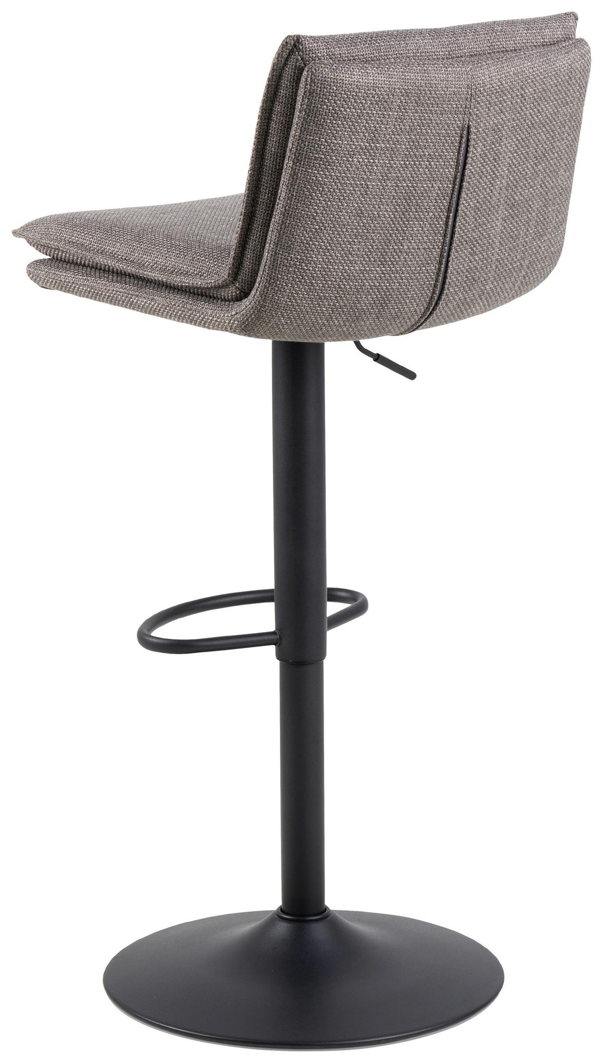Barhocker Flynn Grau B: 44 Cm - Graubraun/Schwarz, Design, Textil/Metall (44/107/53cm) - MID.YOU