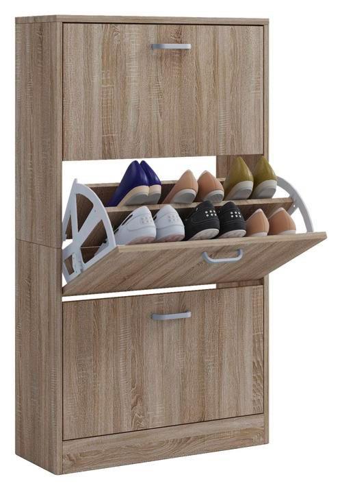 Schuhkipper Sipos 3 Klappen 18 Paar Eichefarben B: 59 cm - Eichefarben, KONVENTIONELL, Holzwerkstoff (59/105/22cm) - MID.YOU