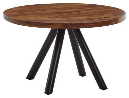 Couchtisch Wohnling Sheesham D: 60 cm - Sheeshamfarben/Schwarz, MODERN, Holz/Metall (60/60/35cm) - MID.YOU