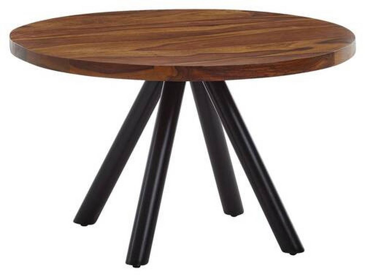 Couchtisch Wohnling Sheesham D: 60 Cm - Sheeshamfarben/Schwarz, MODERN, Holz/Metall (60/60/35cm) - MID.YOU