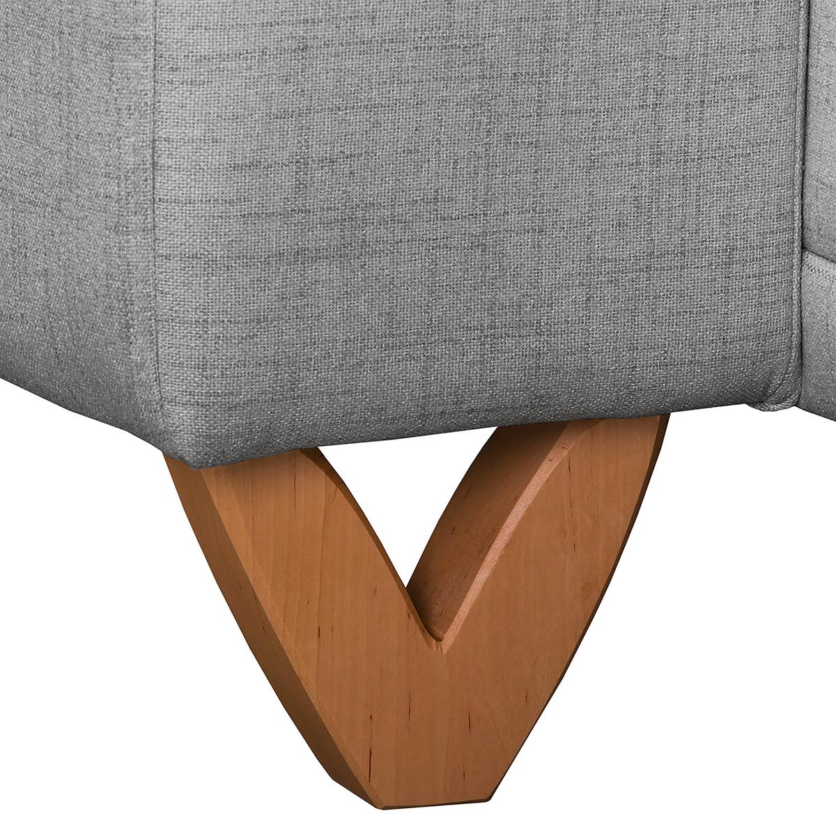 Ecksofa Bella Grau S: 257x174 cm - Wengefarben/Grau, Design, Textil (257/174cm) - Livetastic