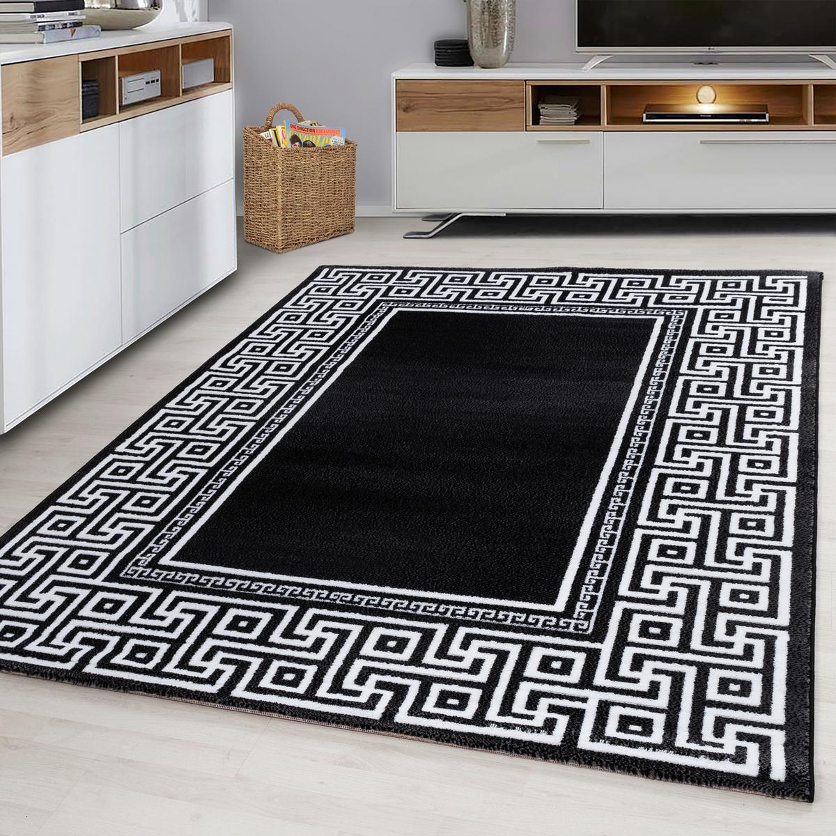 Webteppich Schwarz/Weiß Naturfaser Parma 160x230 cm - Schwarz/Weiß, KONVENTIONELL, Textil (160/230cm)