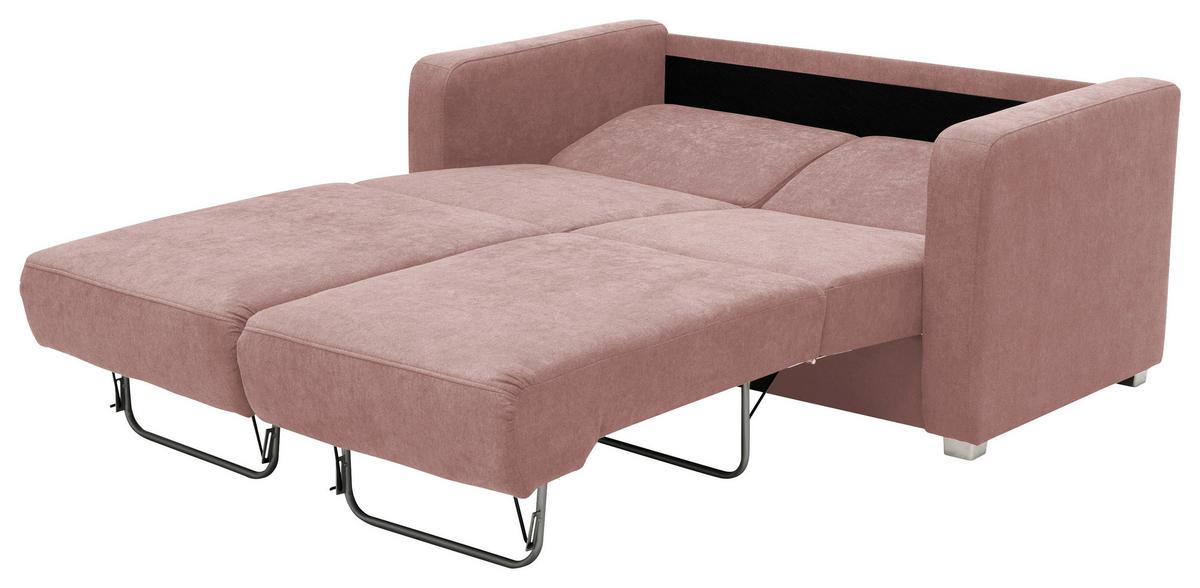 Schlafsofa Mia Rosa B: 159 cm - Chromfarben/Altrosa, Design, Textil (159/88/87cm) - Livetastic