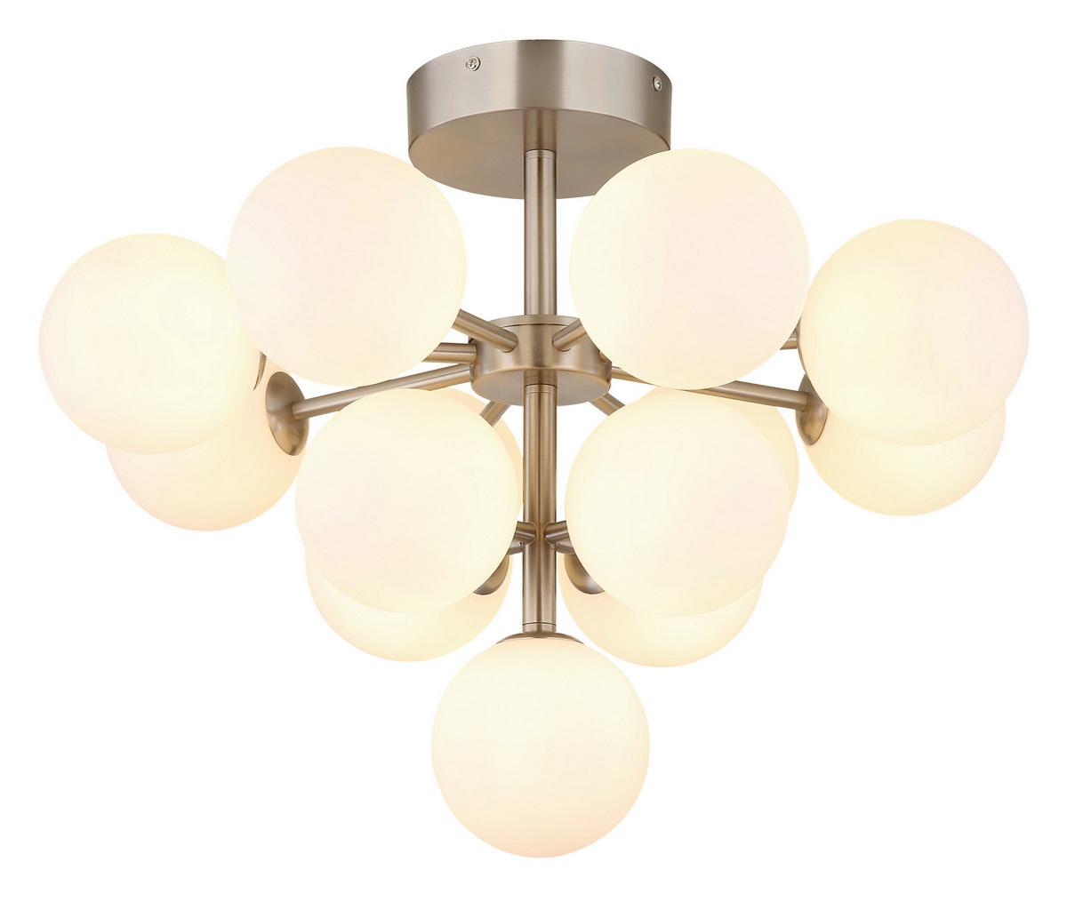 Mennyezeti Lámpa 56143-13nd - nikkelszínű, Design, Üveg/fém (56/43cm) - Globo