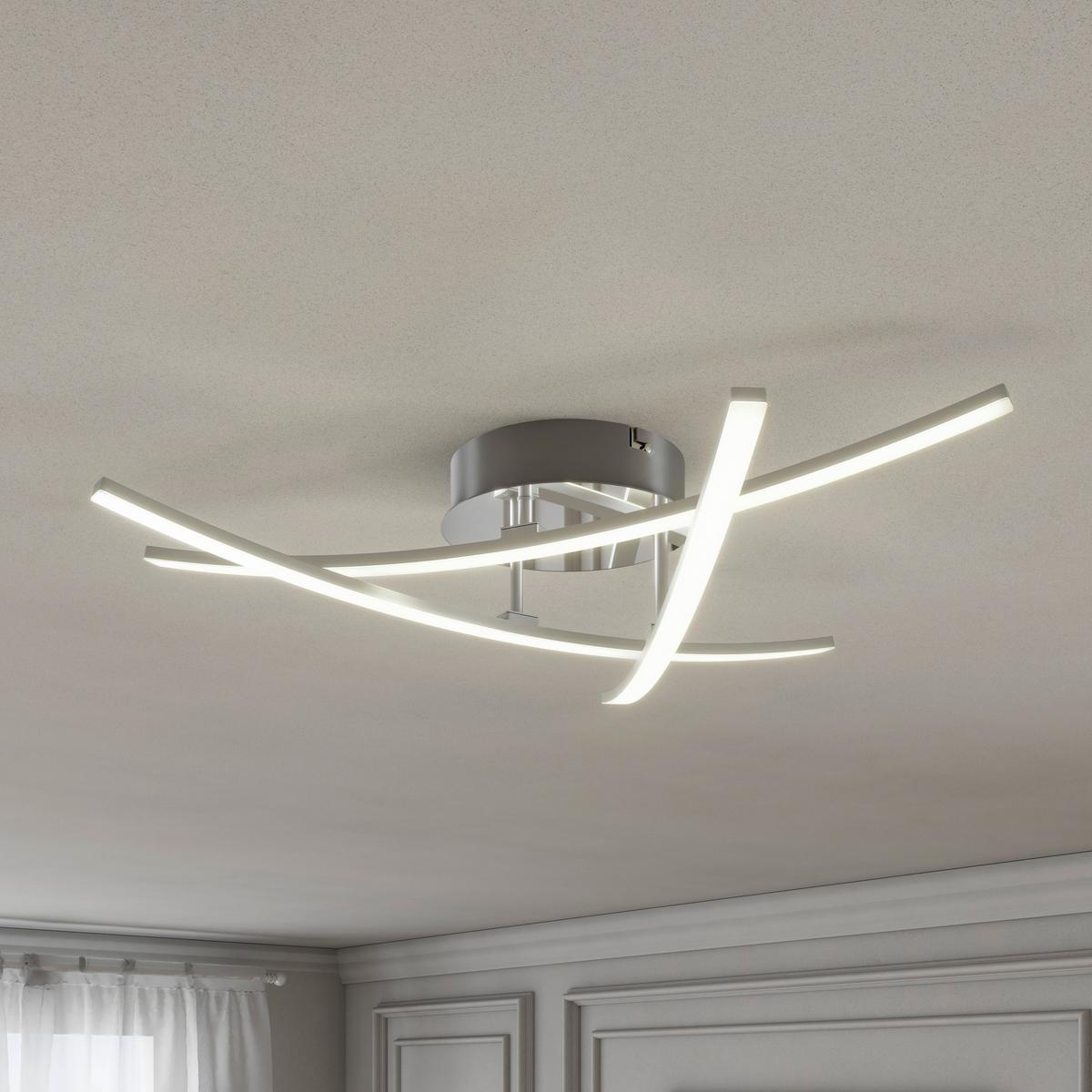 LED-Deckenleuchte COCO - Chromfarben/Silberfarben, Basics, Kunststoff/Metall (52/11cm) - Luca Bessoni