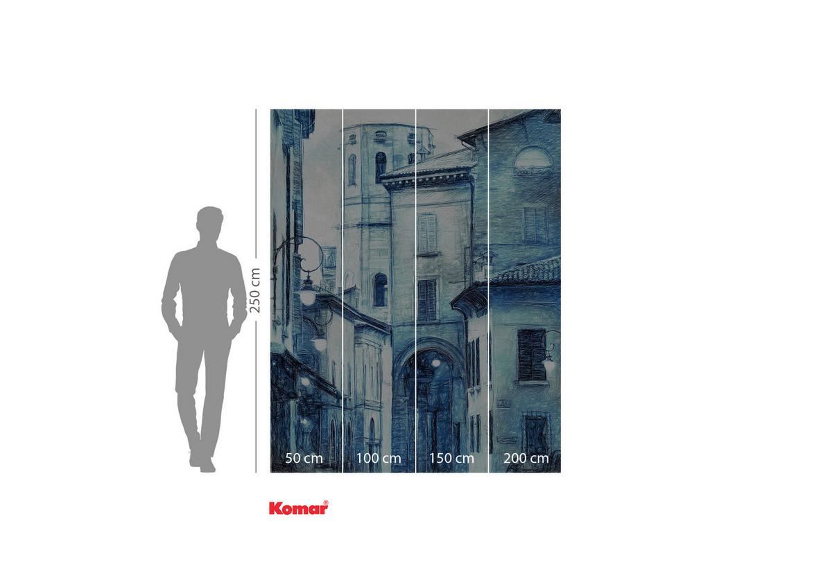 Vliestapete Emilia - Blau/Weiß, Basics (200/250cm) - Komar