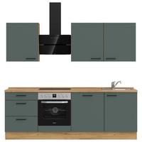 Küchenleerblock Easytouch High-Line, H9 Links - Dunkelgrün/Eichefarben, MODERN, Holzwerkstoff (240cm) - Nobilia