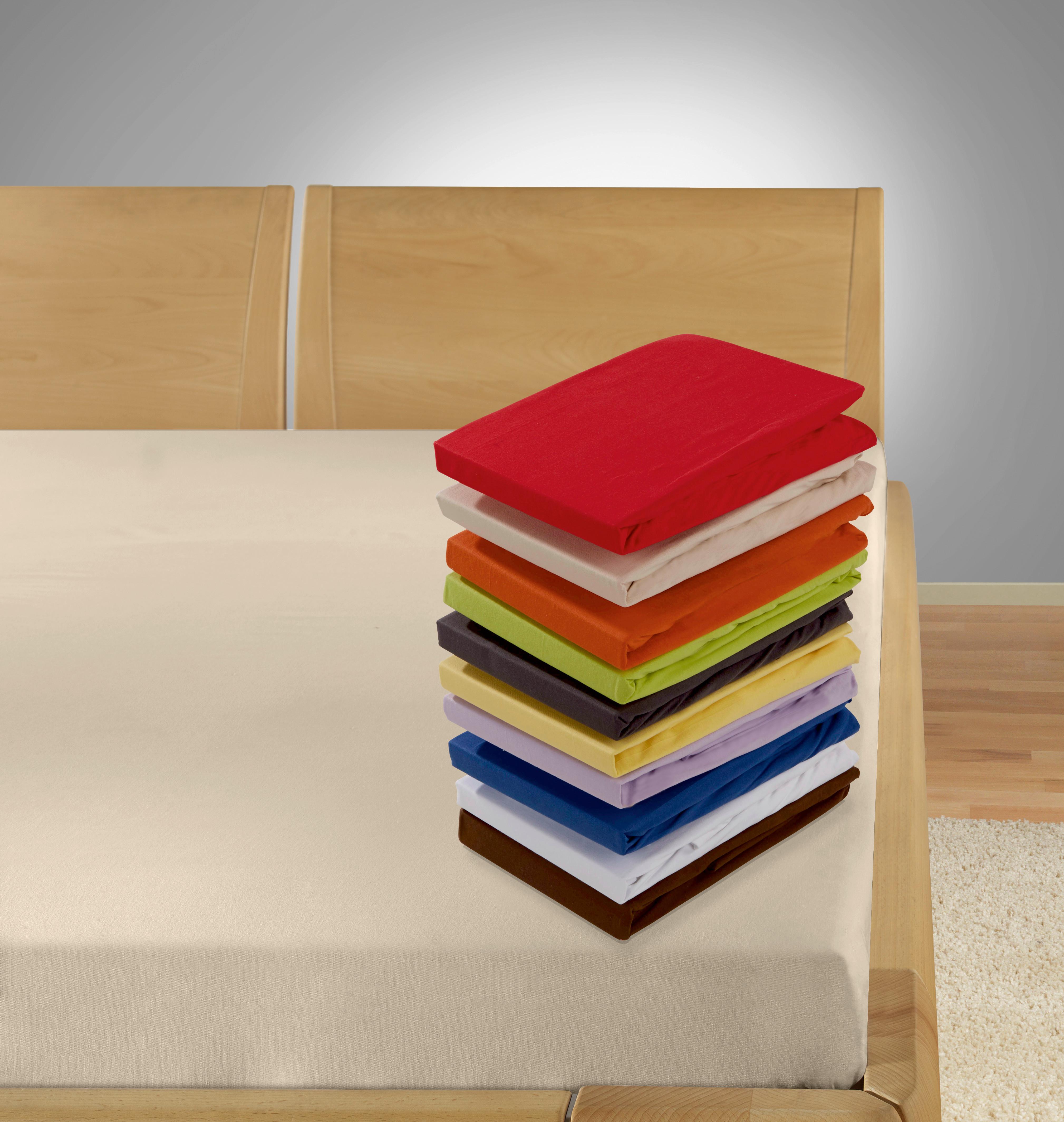 Spannleintuch Jardena Sandbeige 100x200 Cm Baumwolle - Creme, KONVENTIONELL, Textil (90-100/200cm) - James Wood