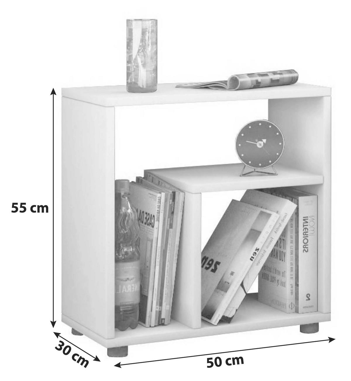 Přístavný stolek Zeito šířka 50cm buk - černá/barvy buku, Basics, kompozitní dřevo (30/50/55cm) - MID.YOU