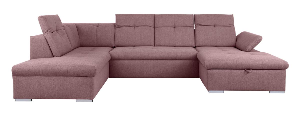 Wohnlandschaft Ramzes Beere U: 215x328x173 cm - Beere/Grau, Design, Textil (215/328/173cm) - MID.YOU