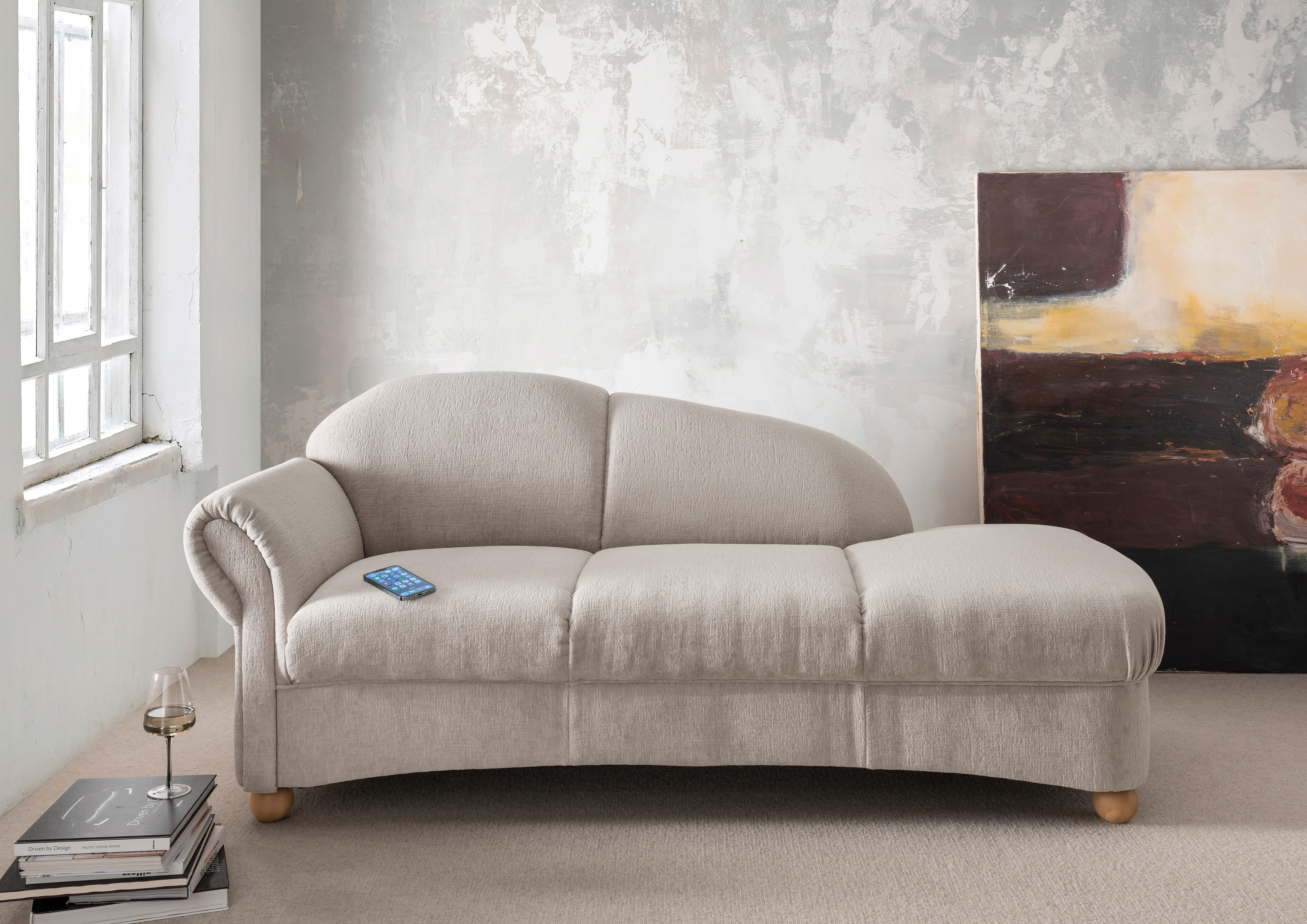 Ottomane Torello Taupe B: 86cm - Taupe/Wildeiche, KONVENTIONELL, Textil (86/84/190cm) - Livetastic