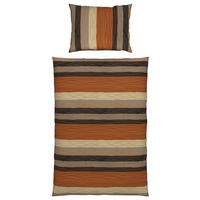 Renforcé Bettwäsche 140x200 cm Petra Orange Streifen - Orange, ROMANTIK / LANDHAUS, Textil - James Wood