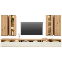 Wohnkombination 7 -Teilig. Power Alpinweiß - MODERN, Holzwerkstoff (382,5/219,2/40cm)